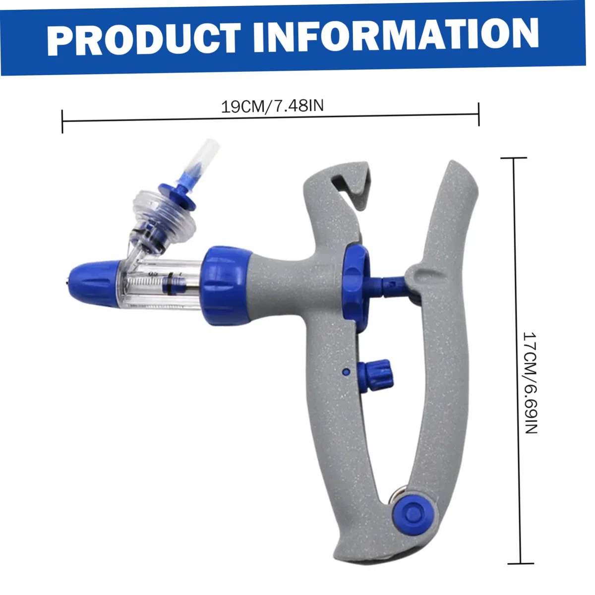 Pistola de jeringa para ganado ajustable y precisa | Pistola de jeringa con inyector automático para cabras, ganado de 5 ml con inserción de botella preciso y ajustable continuo para cabra, ce
