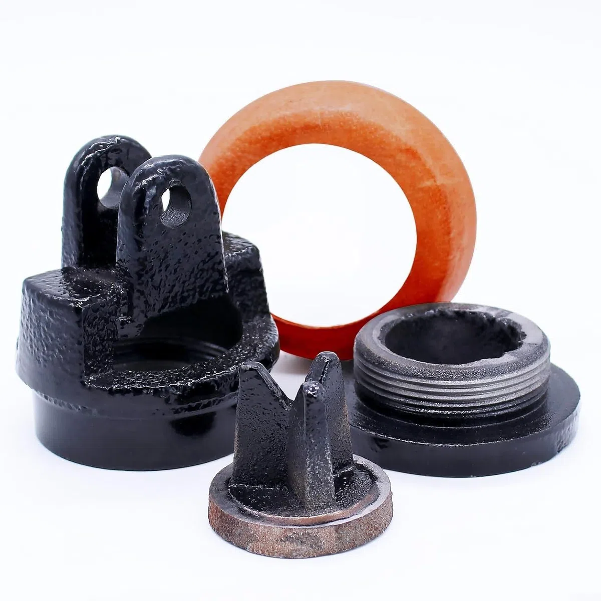 Pistón de repuesto de hierro fundido, para bomba de mano 75, pieza de bomba de agua de jardín, con kit de reparación completo de sello de cuero, 90 mm, negro (A)