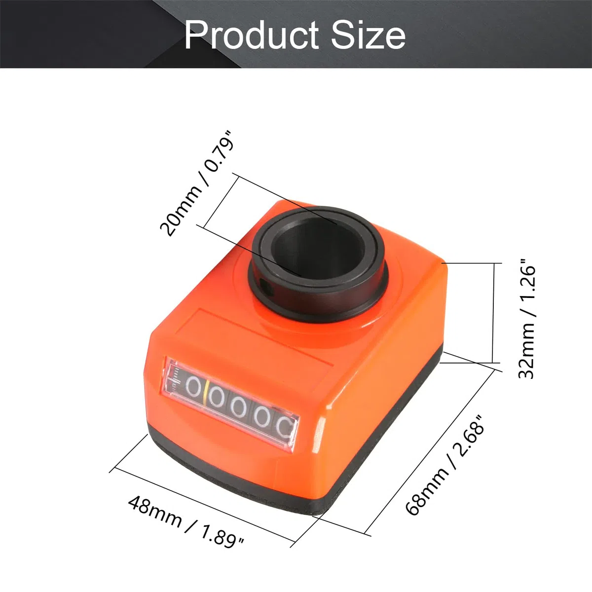 Othmro Indicador de posición digital 0912-2.5E-20-O-A, accesorio de taller de máquinas, negro, naranja