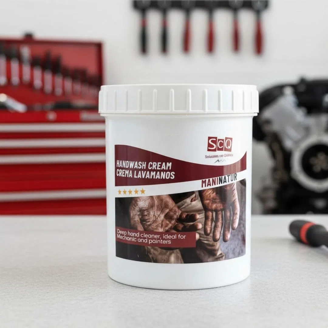 Crema lavamanos para suciedad dificil | limpia manos con solidos naturales para mecanicos 1Kg | Limpieza de Manos muy sucias | Quita Grasa, gasoil, aceites, tintas, pinturas, siliconas, pegamentos