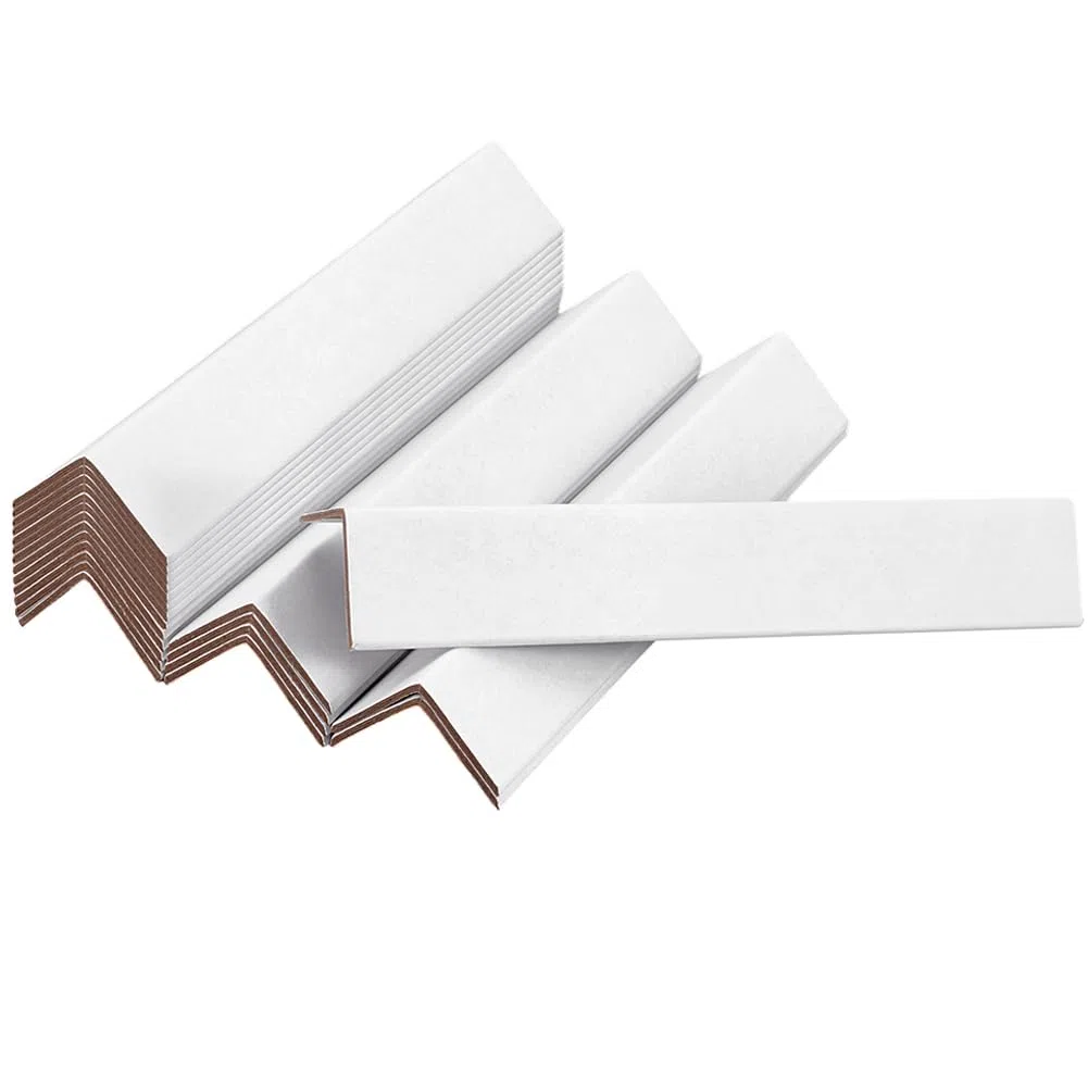 PH PandaHall 20 protectores de bordes de cartón de 2 x 2 x 12 pulgadas, protectores de esquina reforzados con tablero en V blanco para esquinas de pared móviles