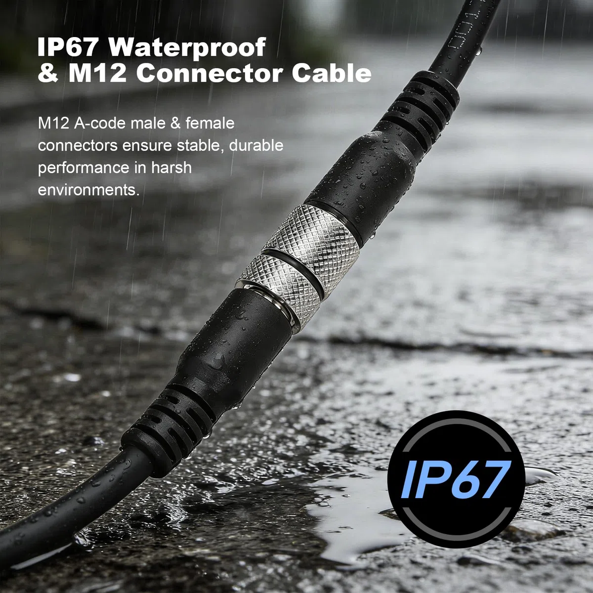 Cable de sensor y actuador blindado de 4 pines M12 en ángulo recto con codificación A, macho a cable desnudo para automatización industrial Profibus IO Link 3M/9.8FT