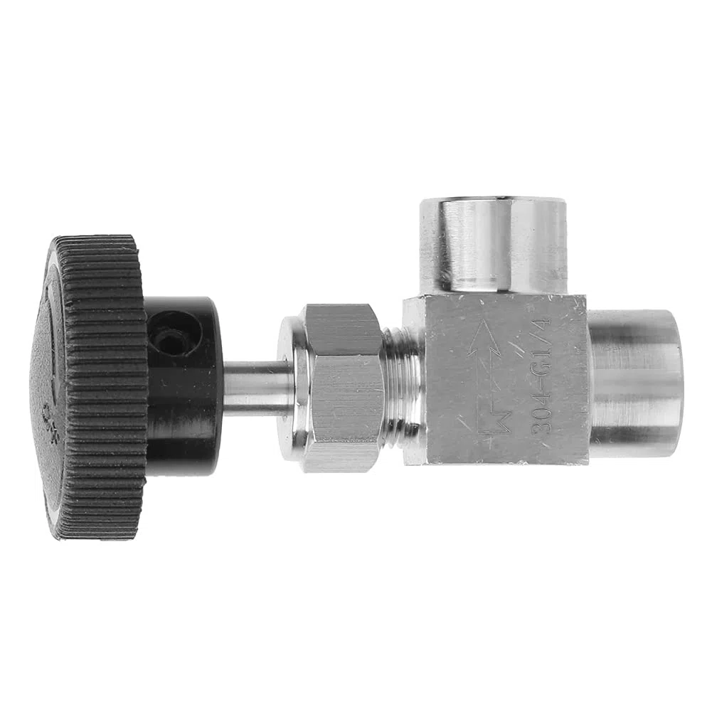 FTVOGUE Válvula de aguja de rosca hembra BSPP Válvula de cierre de tipo recto de acero inoxidable para agua Gas Combustible de combustible(1/4), Other valve accessories