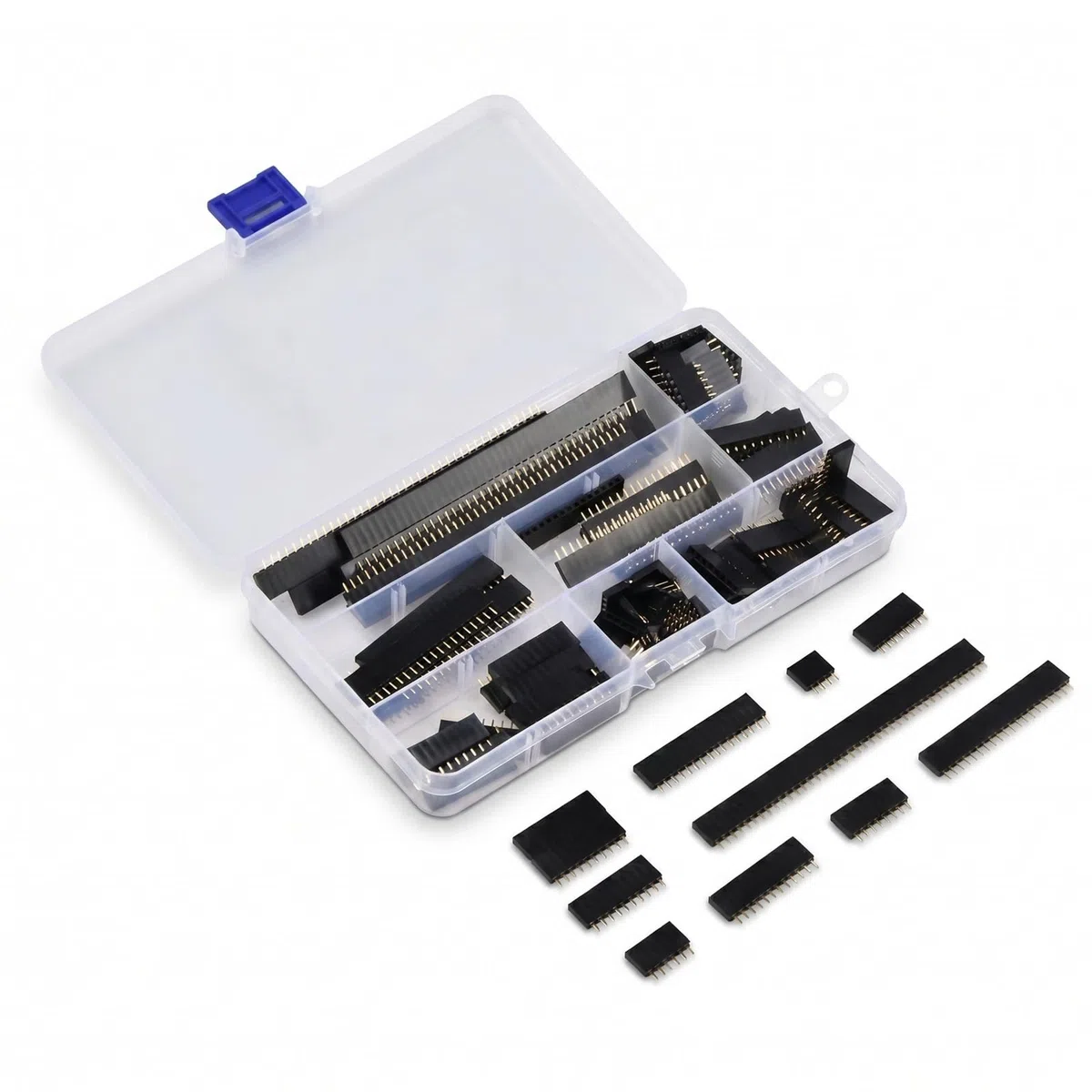 120 Piezas 2.54 mm Pin Headers Breakaway PCB Board Conector, Encabezado de Pin Hembra Redondo, para PCB IC y zócalo de cristal