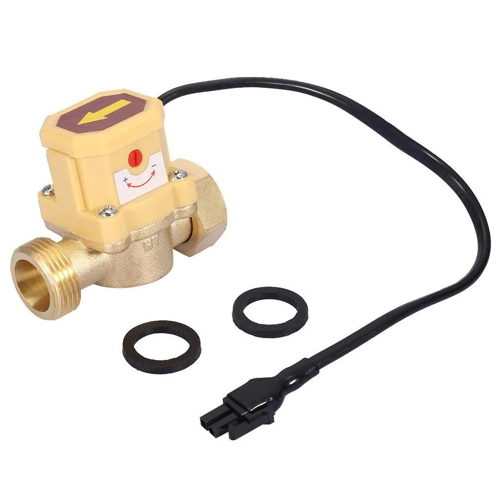 Interruptor del sensor de flujo de agua, G3/4-G3/4 Rosca Bomba de agua Sensor de flujo ajustable Presión Interruptor de control automático 220V, Sensor de interruptor de control de flujo de agua