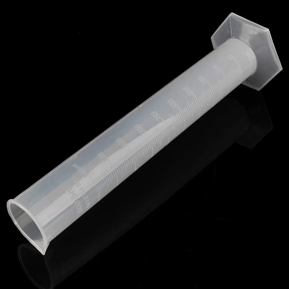 Probeta Graduada de Plástico,Cilindro Graduado de Plástico,500 ml Cilindros de Medición con Base,para Bricolaje y Laboratorios Científicos