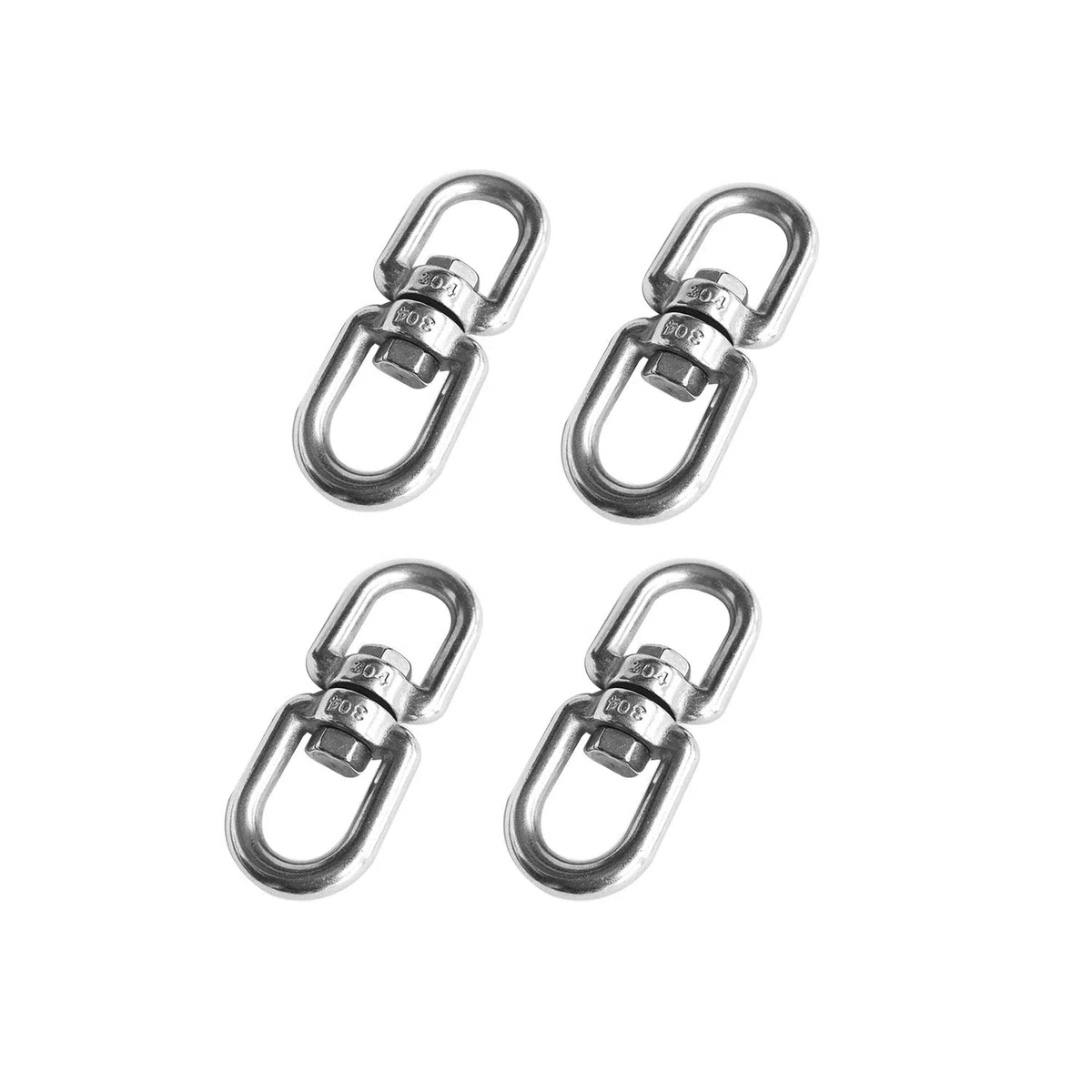 Ganchos giratorios M6, gancho giratorio para colgar de doble extremo, acero inoxidable 304 resistente, conector de anillo giratorio de ojo a ojo, 4 piezas