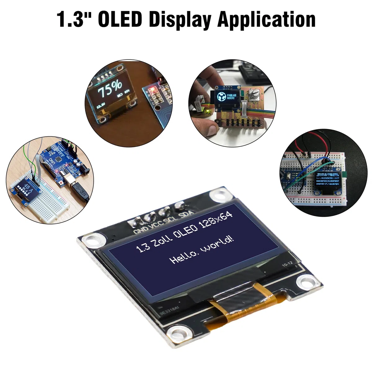 OLED Display Módulo RUIZHI 2 Piezas 1,3 Pulgadas OLED Display I2C Chip 128 x 64 Pixeles I2C Modulo de Visualizacion de Pantalla con Caracteres Blancos Compatible con Arduino