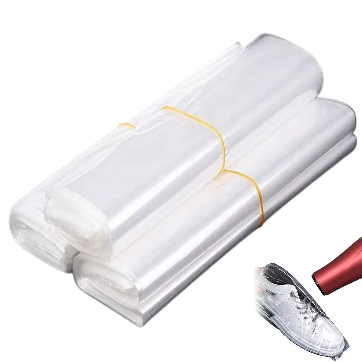 300 bolsas de plástico retráctil, 20 x 35 cm, transparentes con sello térmico, bolsas termorretráctiles impermeables para embalaje de zapatos, manualidades, cosméticos, jabón, velas