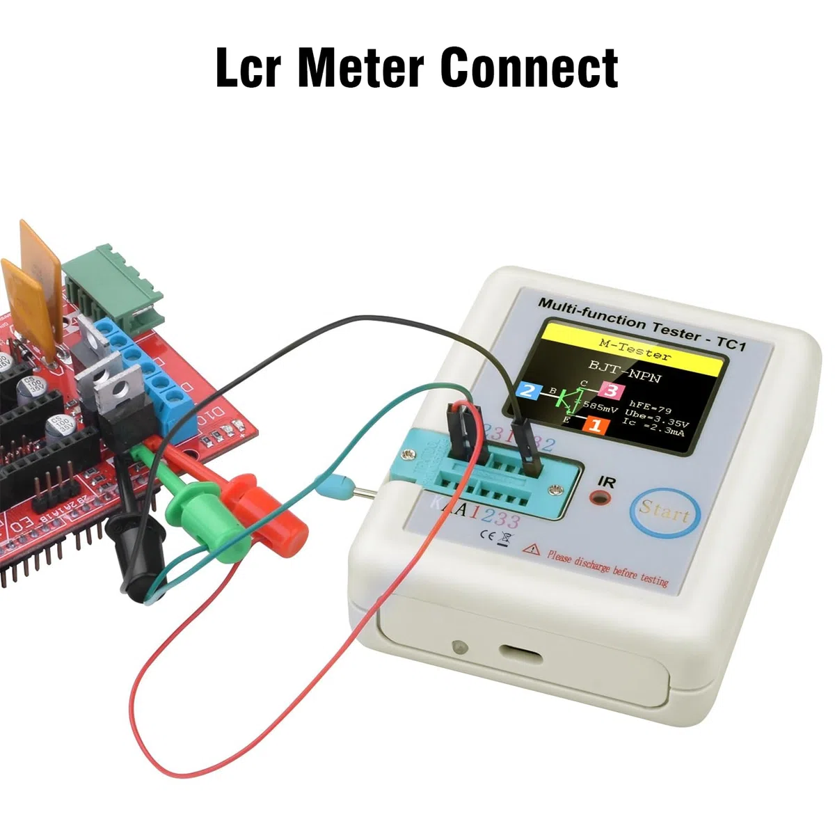 RUIZHI LCR-T7 - Probador de transistor multifunción - Medidor ESR TFT para diodo Triodo Resistencia - LCR TC1