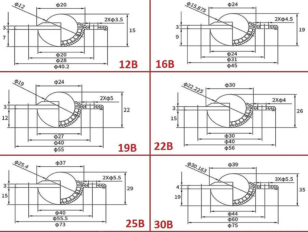5PCS 16mm diámetro CY-16B bola de nylon platillo volador transferencia rodamiento unidad rueda para sistemas de transmisión