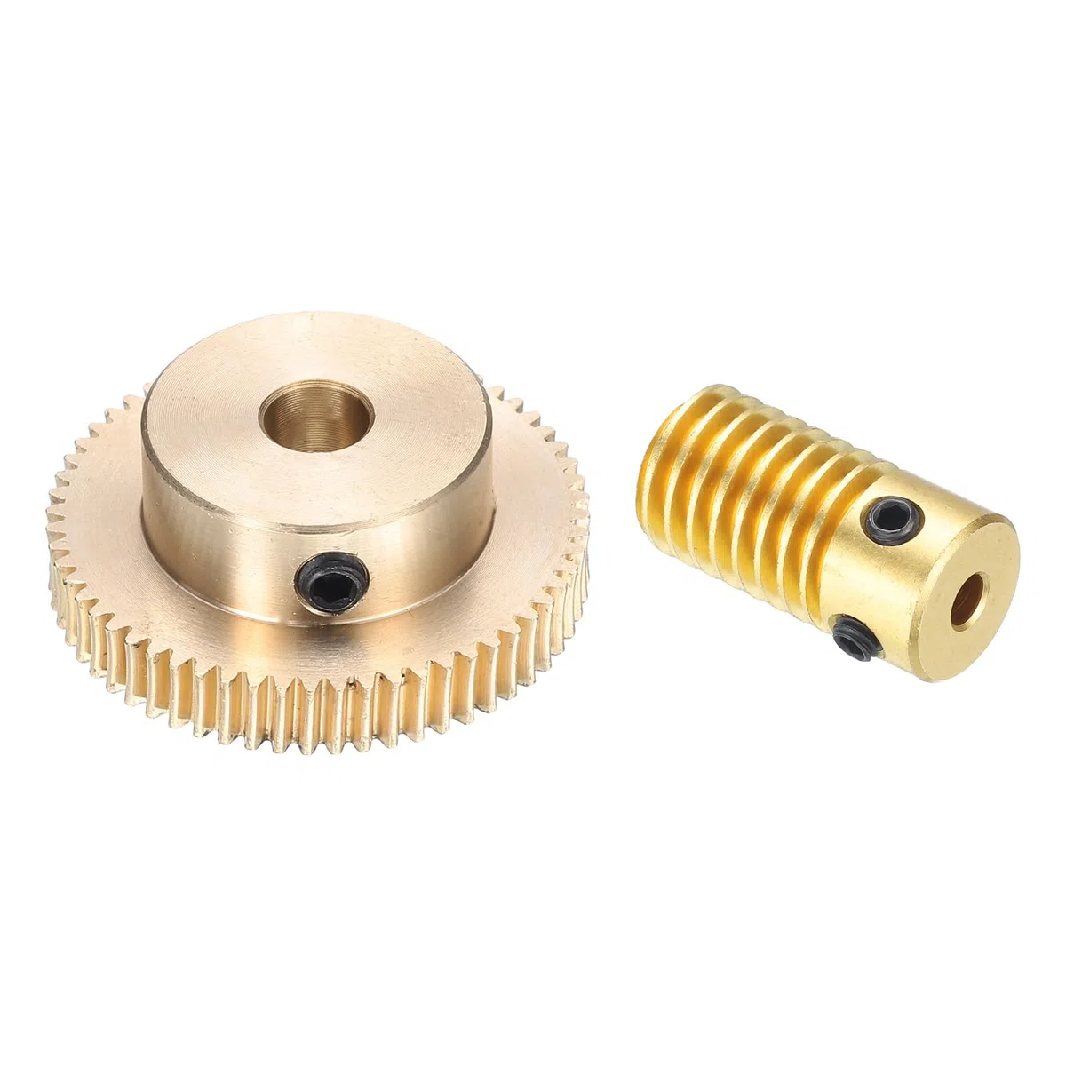 QUARKZMAN Juego de Engranajes de Gusano - Módulo 0.5 Tasa de Reducción 60:1 Diámetro del Agujero del Eje del Engranaje de 3mm y de la Rueda del Engranaje de 6mm 60T (Latón)