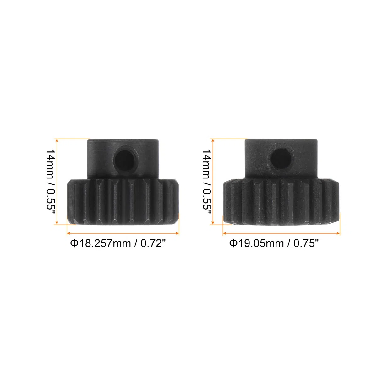 sourcing map Piñón Endurecido 32P, Engranajes de Motor Kit 2Pzs 21T 22T para Eje de Motor RC de 5mm, Engranajes de 32 Pasos 0,8 Paso Métrico para Coche RC, con Llave Hexagonal