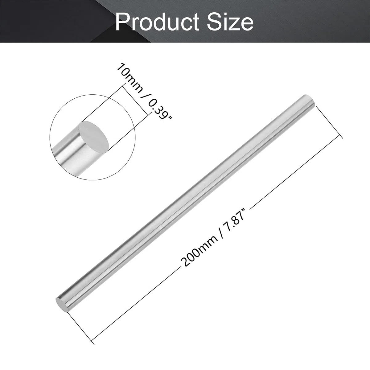 Utoolmart Varilla de acero redonda, 10 mm HSS Herramienta de stock de barra de torno 200 mm de largo, para tornos de taladro de eje, máquina perforadora, eje en miniatura, 2 piezas