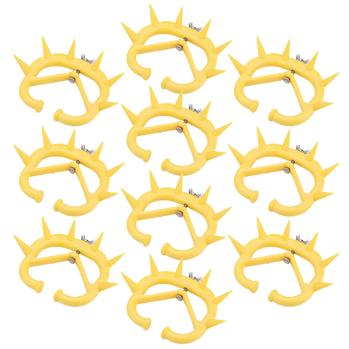 Generic Anillos para la Nariz de Destete de Terneros de Alta Calidad, Juego de 10 Anillos con Púas para Prevenir el Comportamiento de Succión, Anillo de Destete de Plástico No Tóxico para Terneros,