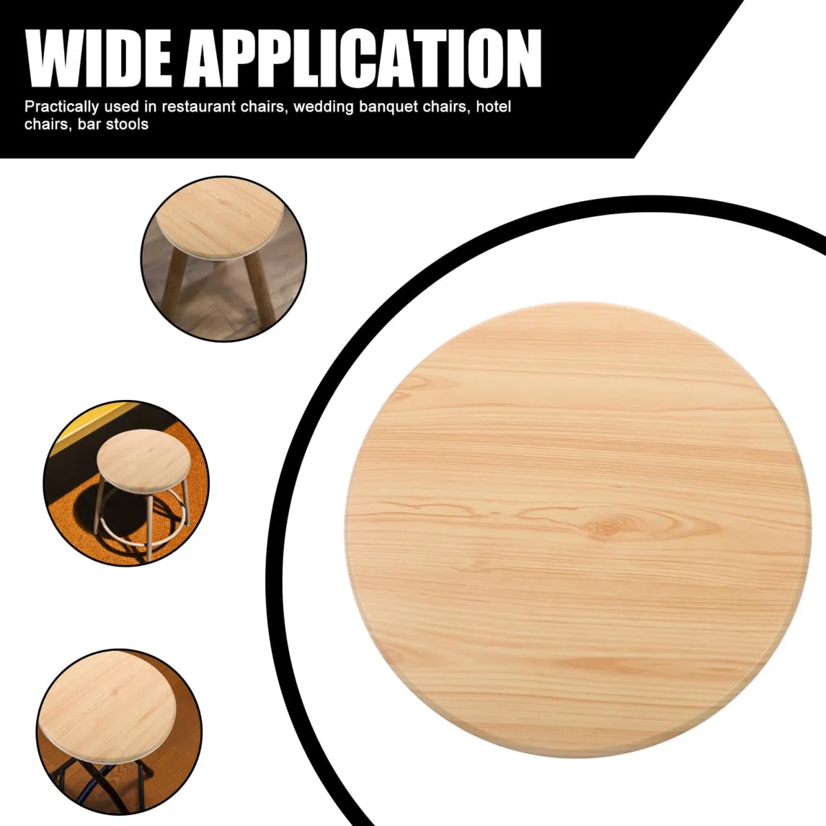 STOBOK Reemplazo De Asiento De Taburete Redondo De Madera 11.41 Pulgadas con Superficie De Grano Natural para Cocina Bar Restaurante Y Eventos