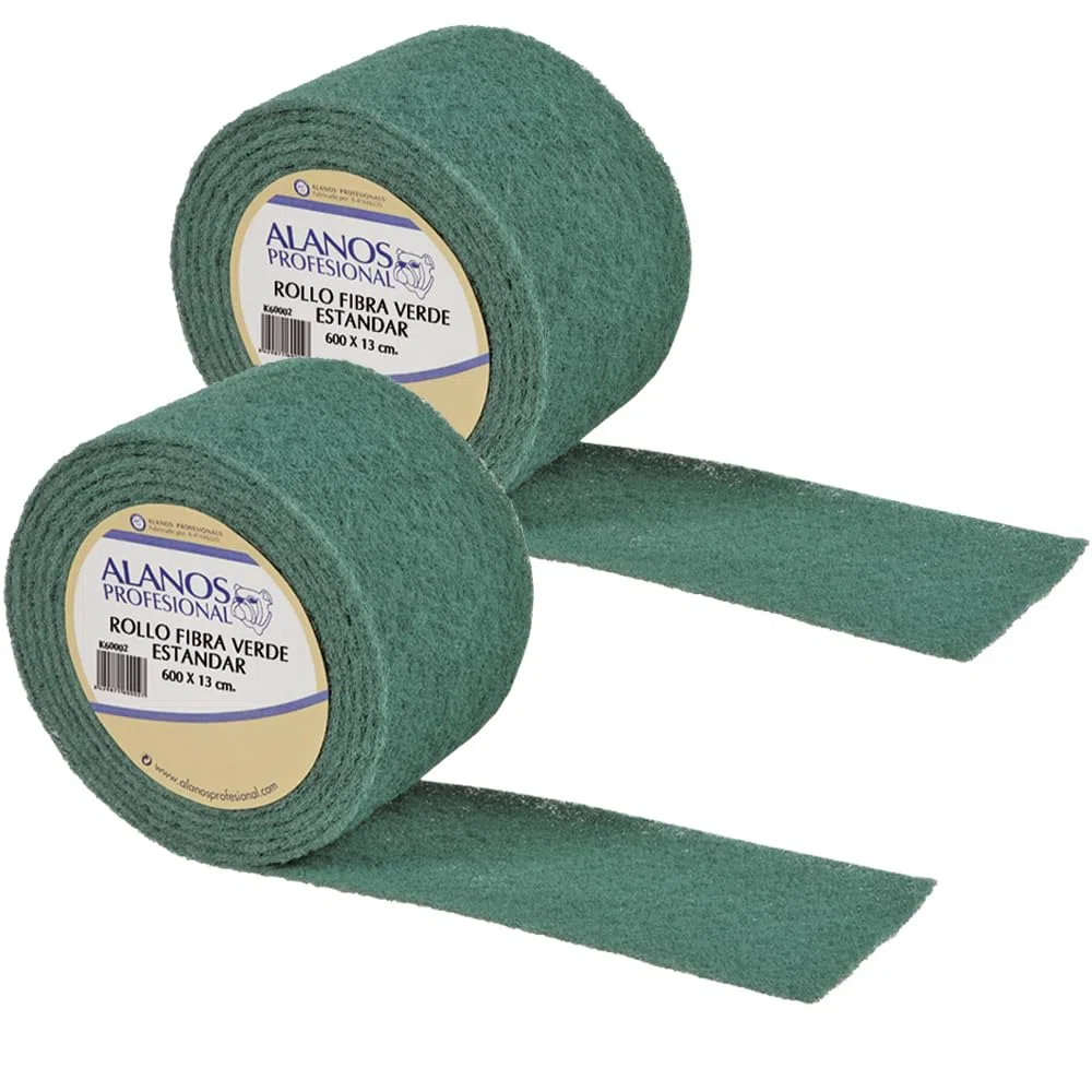 Clim Profesional 2 Rollos de Estropajo de Fibra Verde Alta abrasividad 6 Metros | Pack 2 Rollos Estropajo en Rollo para Uso Profesional y Doméstico