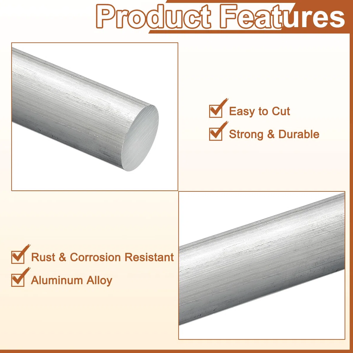 sourcing map Varilla redonda de aluminio de 25 mm de diámetro, barra redonda de aluminio 7075 de 102 mm de largo, barra de torno sólido para construcción industrial, manualidades