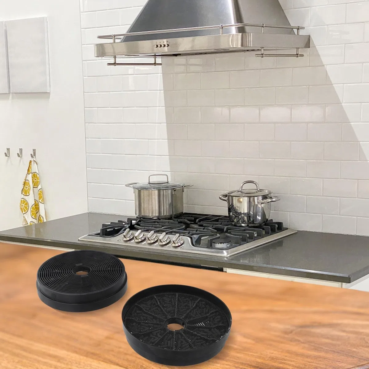 Paquete de filtro de carbón activado 2PCS adecuado para campanas extractoras de cocina y control