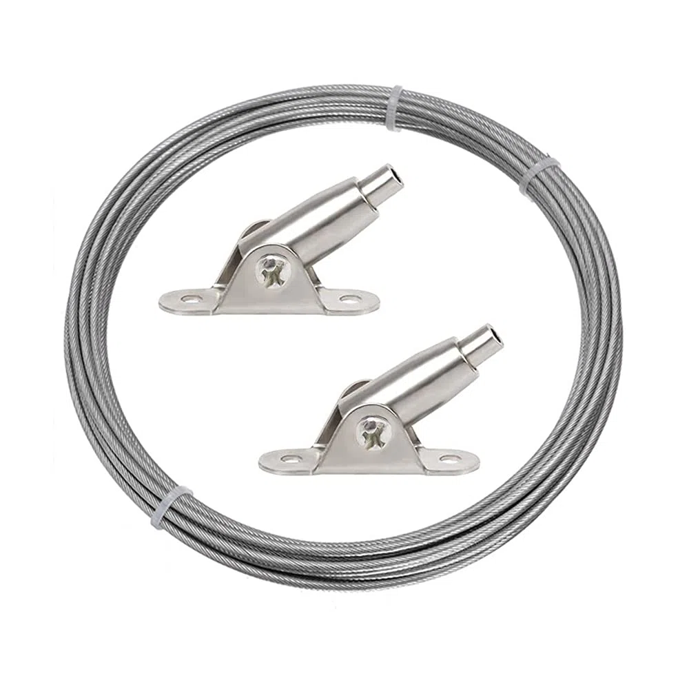 Cable Acero Inoxidable 5M Alambre Recubierto de PVC 2mm Diámetro Acabado Suave Tensor Cuerda Alambre Jardín Para Colgar Imágenes Netas Cortinas Bricolaje Artesanía Carga de Trabajo 340 lbs