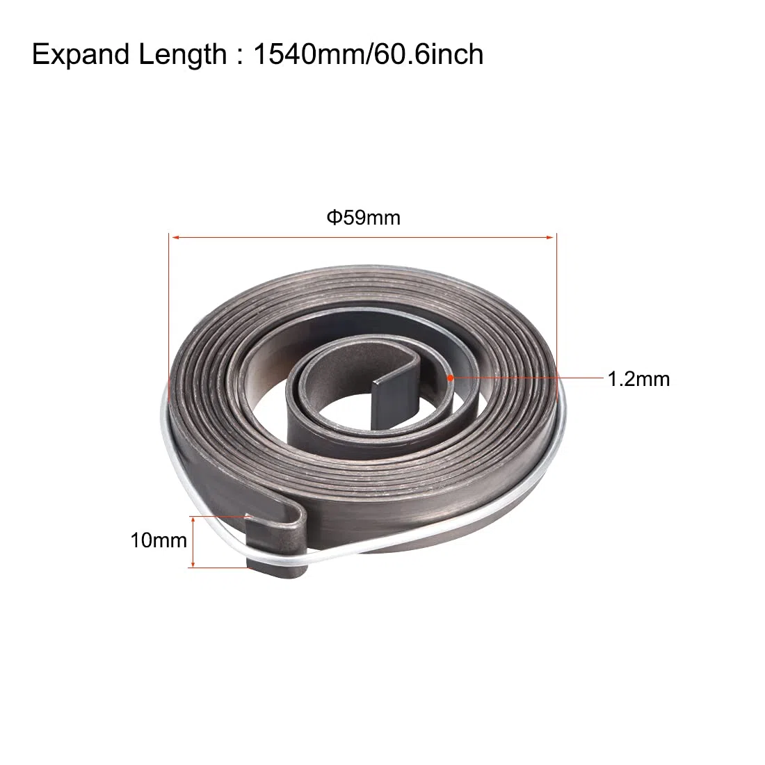 sourcing map Resorte De Taladro De Banco Ensamblaje Helicoidal De Retorno De 1540mm 64X10X1.2mm 2Pcs