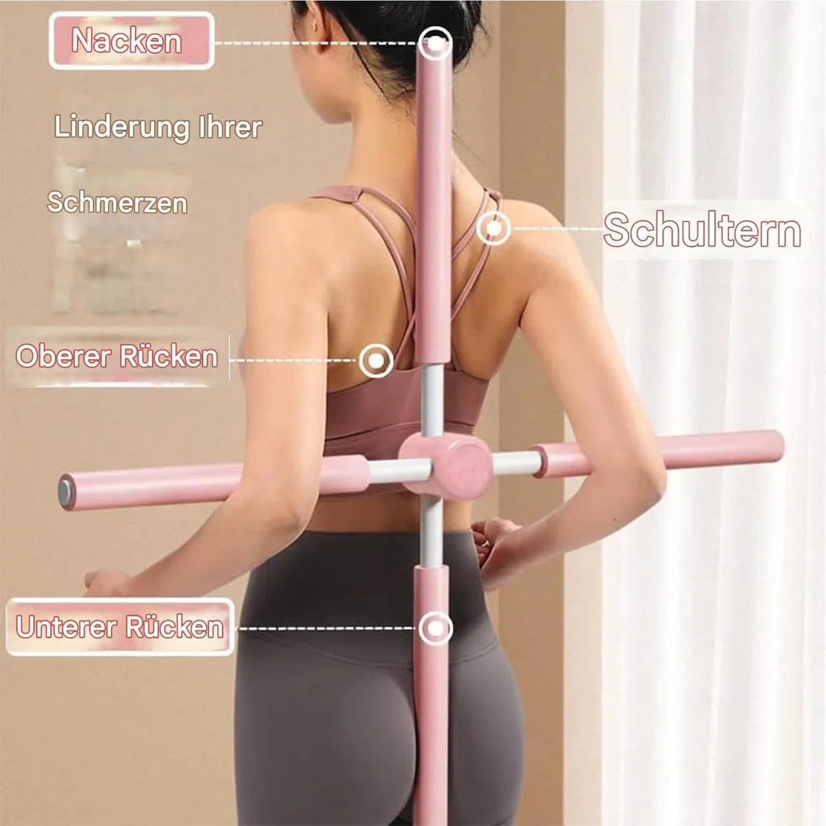 Barra de yoga corrector de postura, palo de yoga para mujeres, 2025 barra de yoga antijorobas para espalda y cuello, cuello y espalda, dispositivo de entrenamiento para el hogar fitness
