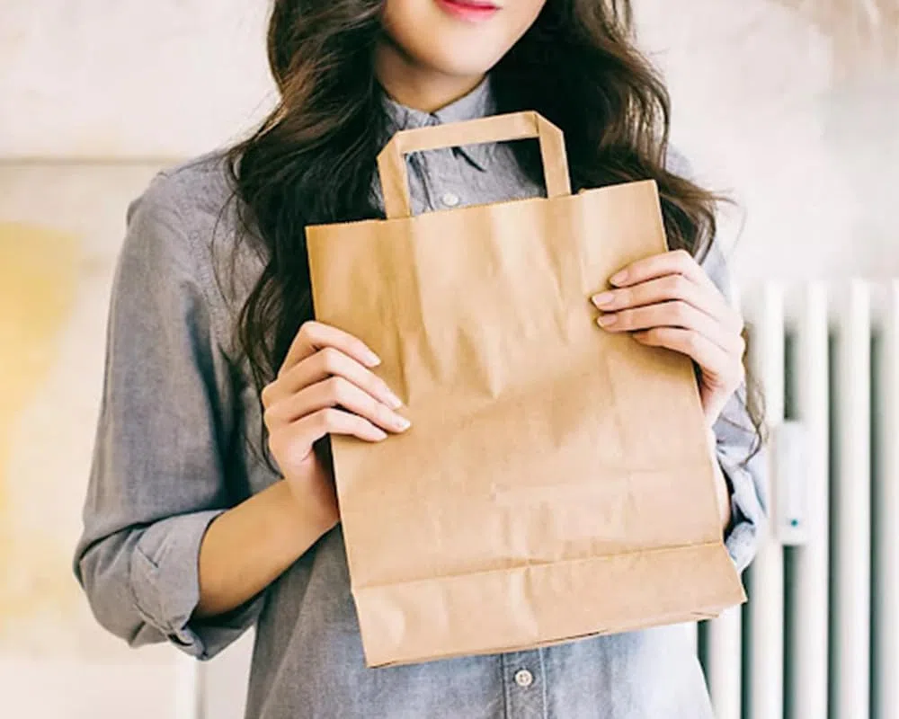 Frenterprises 50 bolsas de papel marrón con asas, bolsas de transporte, grandes bolsas de papel de 25,4 x 30,5 x 13,5 cm, bolsas de sándwich, bolsas de papel de regalo, bolsas de papel recicladas