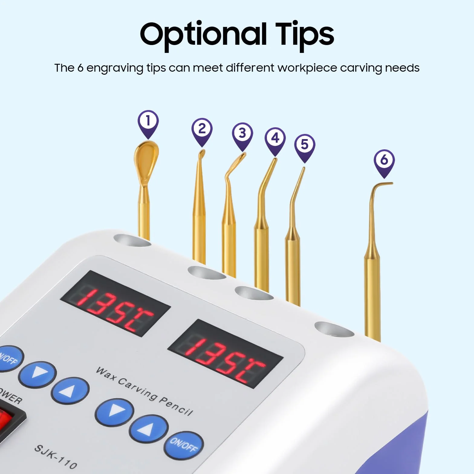 Digital Eléctrica Waxer Máquina Dental Lab Electric Waxer Carving Wax Knife Laboratorio Máquina Eléctrica Cera 6 Consejos de Cera + 2 Lápices