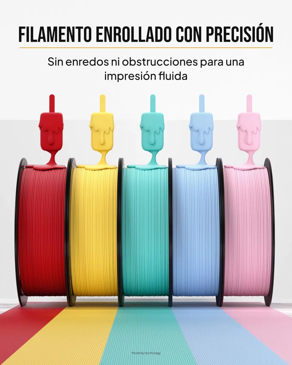 ELEGOO Filamento PLA MATE 1.75 1KG Azul Hielo, Filamento para Impresora 3D, Precisión Dimensional +/- 0.02mm, Carrete Filamento 3D, para Mayoría Impresoras 3D