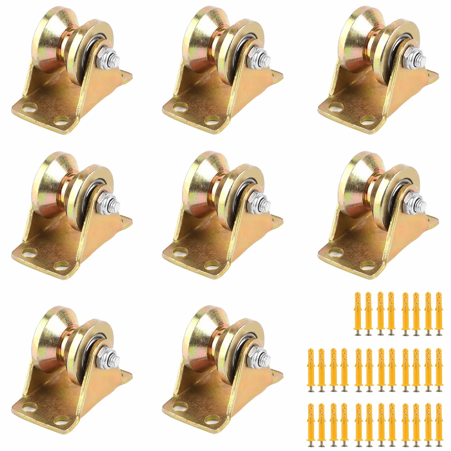 DBREAKS 8 Piezas Ruedas Poleas para Cuerda Motores Eléctricos, Polea con Polea con Rodamiento de Bolas, Rueda con ranura en V, Polea de inversión con tornillos, 100 kg/ud.