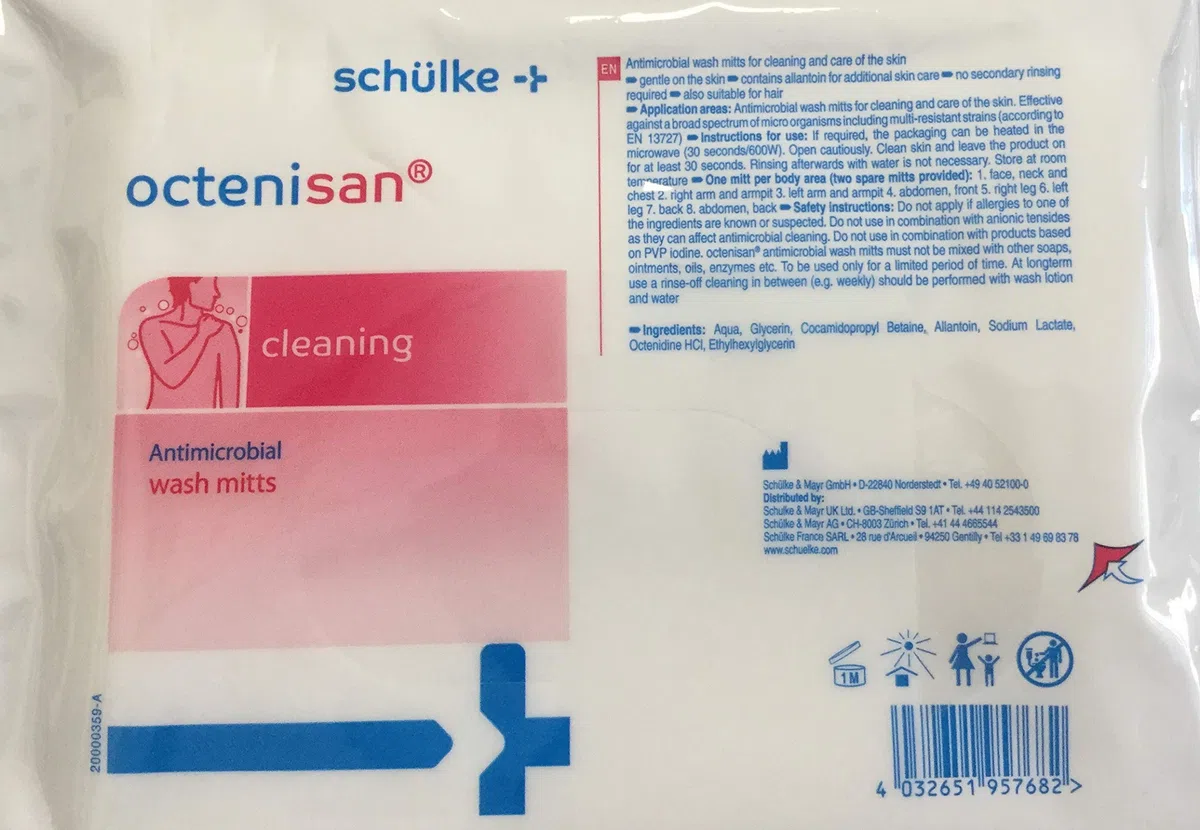Octenisan - Manoplas de lavado antimicrobianas (8) (128014)
