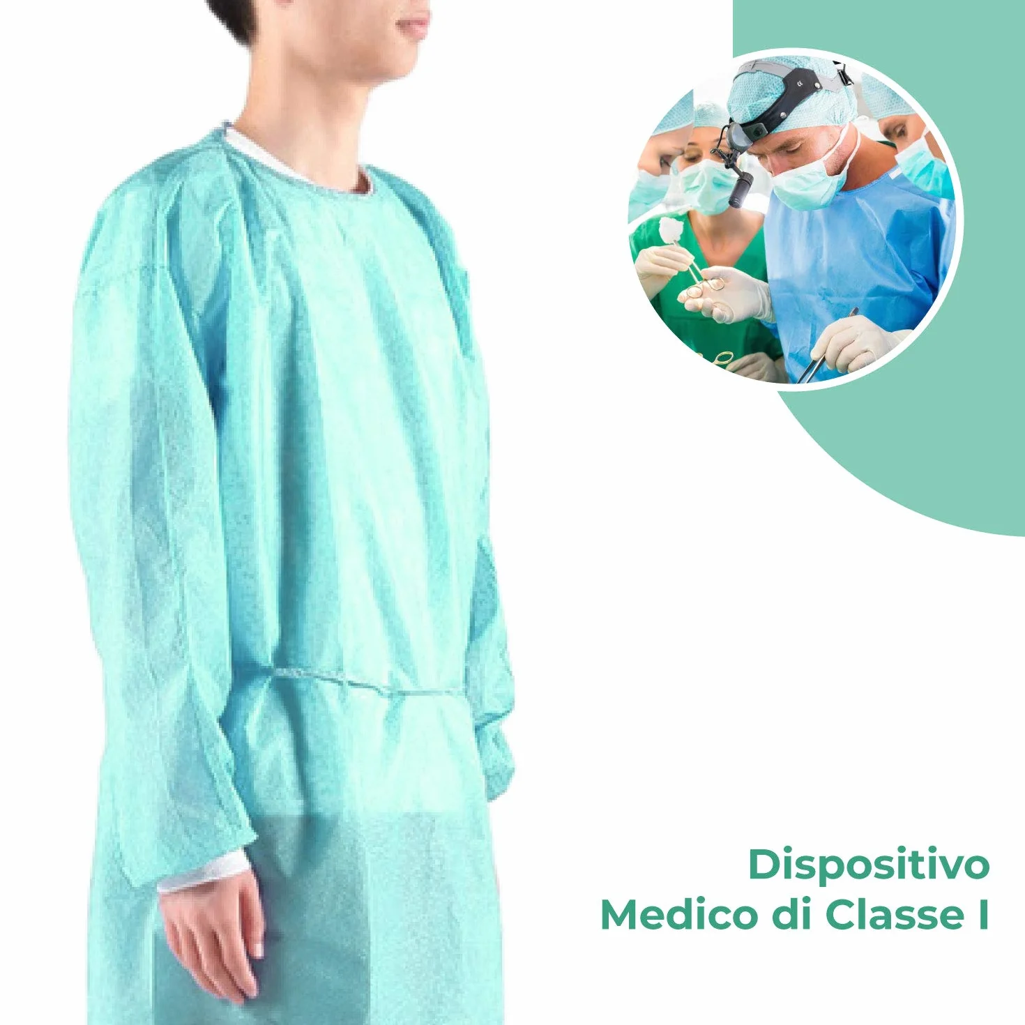 Bata desechable médicos TNT 25 gr DM Clase I Bata de trabajo desechable para visitante paciente con elásticos