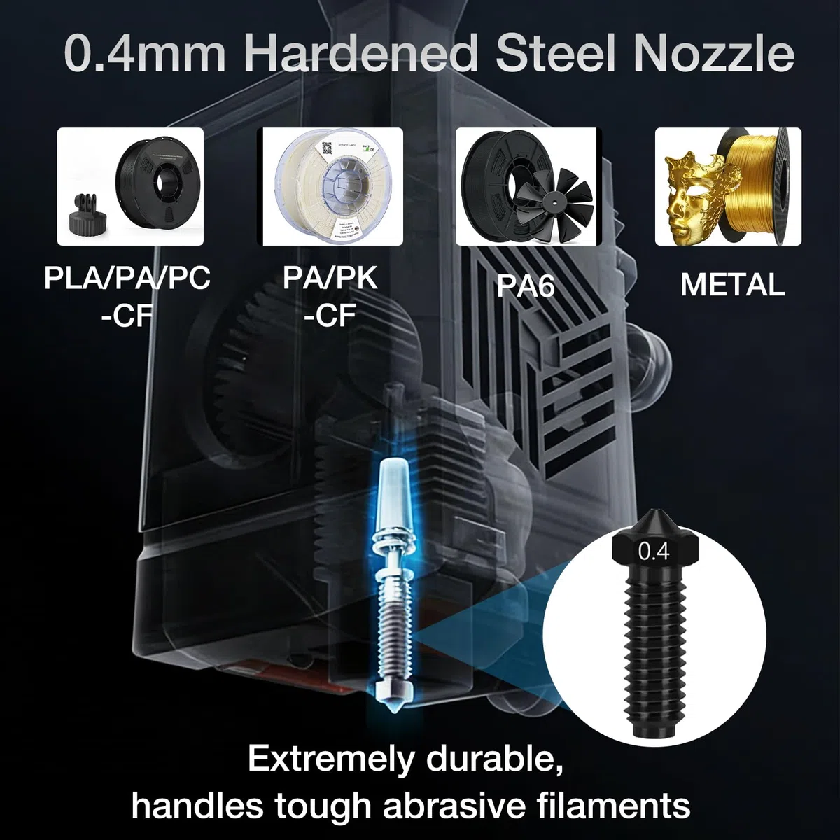 Yizhet Kit del Hotend para Anycubic Kobra 3, 2 Piezas Hotend Repuesto con 8 Boquillas Latón 0,4mm, Llave De Boquilla, 20 Agujas Limpieza y 4 Fundas De Silicona