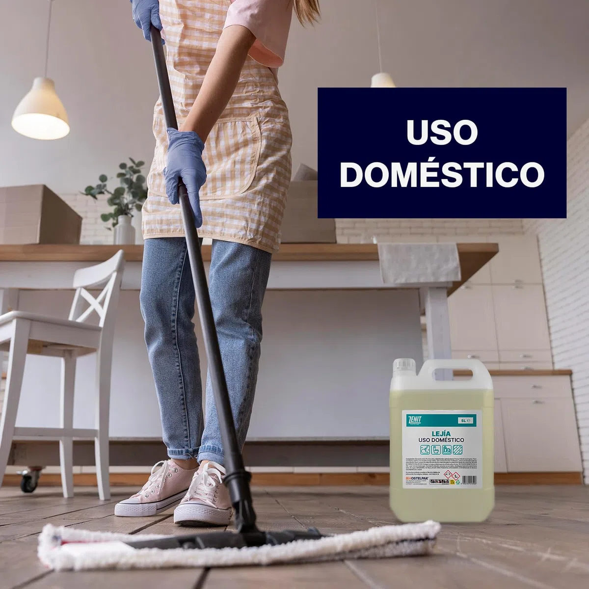 4 x 5 l | Lejía Doméstica con 4% de Cloro Activo | Solución de Limpieza Multiusos para Hogar | Uso doméstico