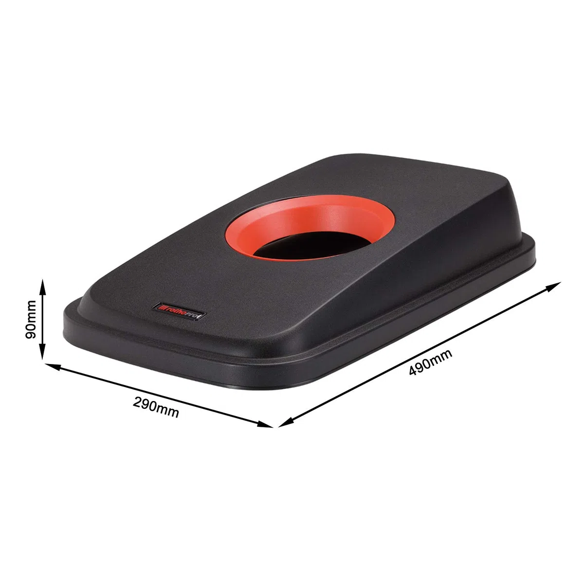 RothoPro Selecto Premium Tapa de la papelera Selecto Premium, 55l/70l ideal para las latas, Plástico (PP) sin BPA, negro/rojo, (49.0 x 29.0 x 9.0 cm)