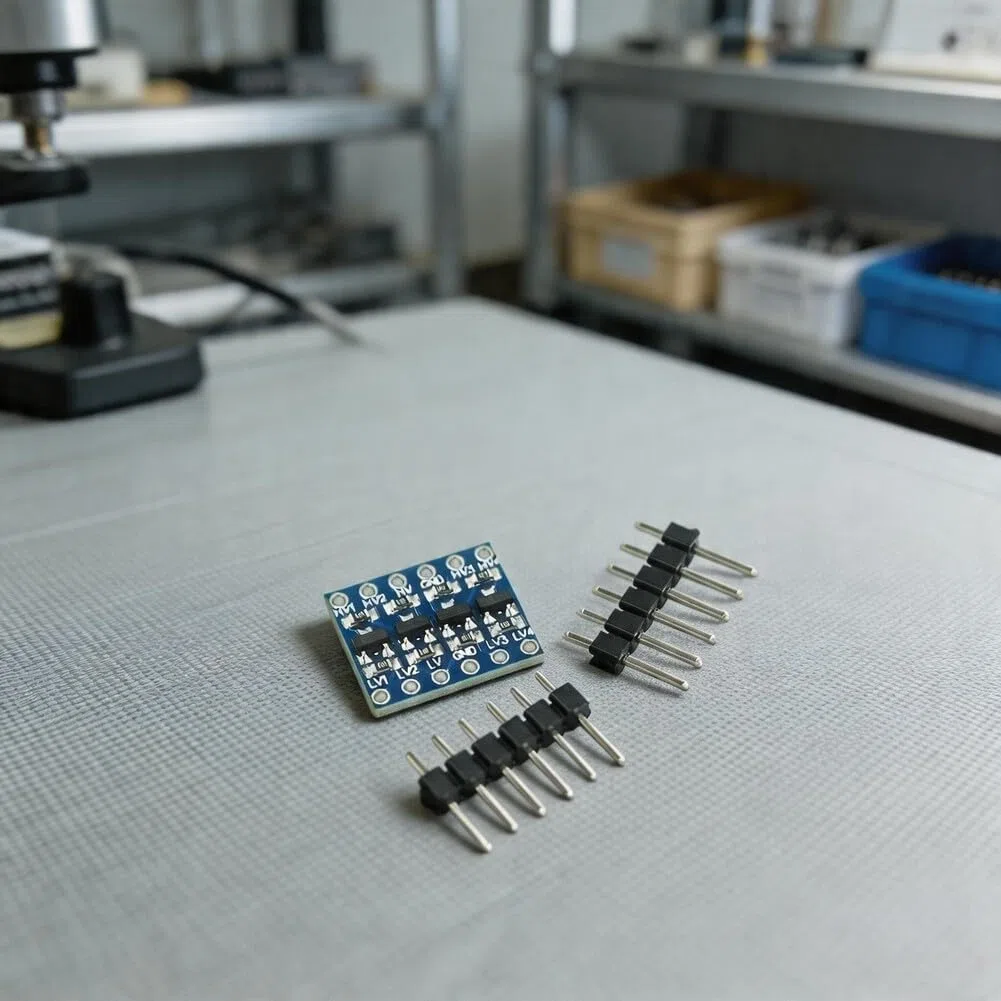 Módulo de cambio de nivel de lógica bidireccional 3V a 5V Protección de polaridad inversa 3.3V LDO MOS cuatro canales para UART para SPI IIC 1 alambre PCB Proyectos electrónicos (WCMCU-401)