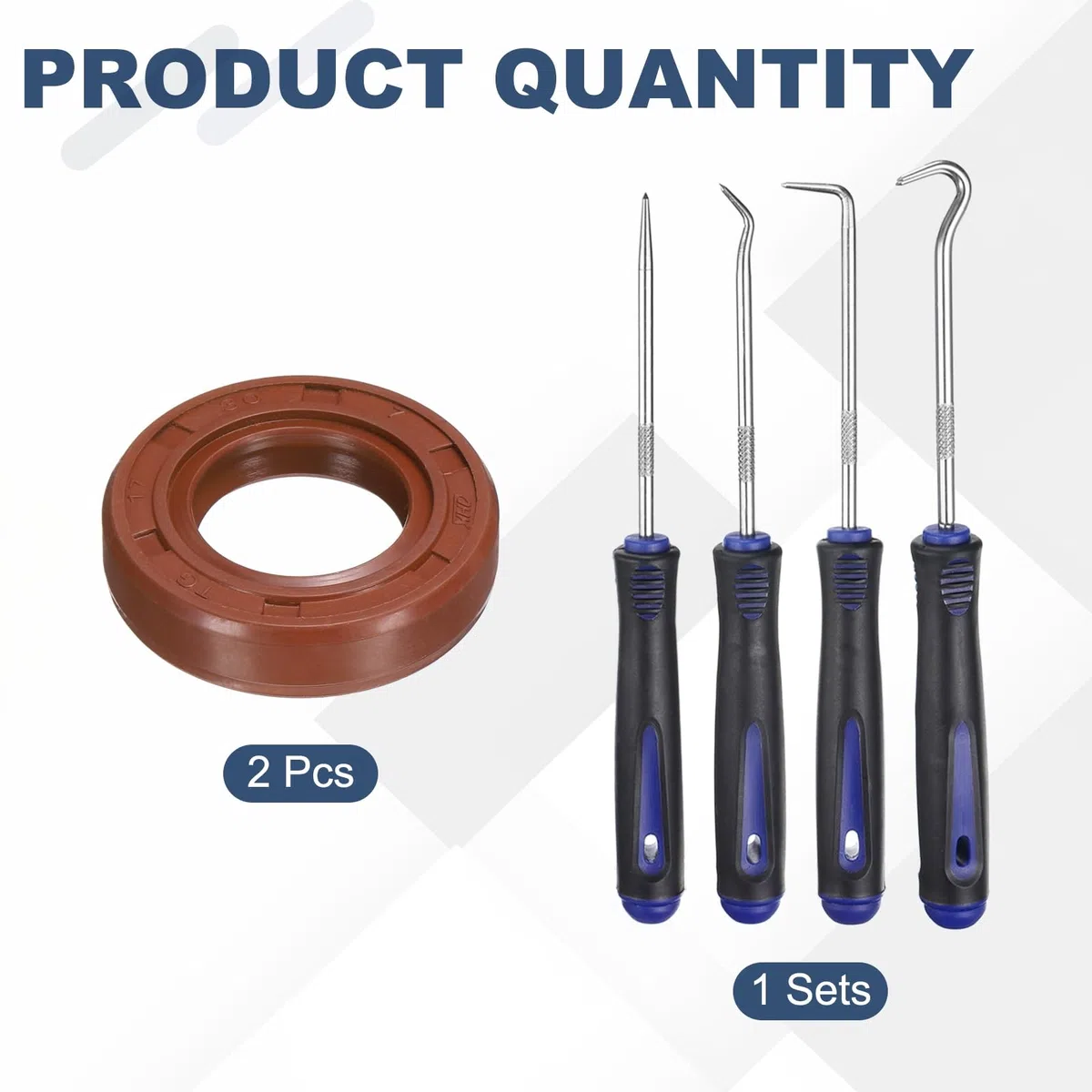 QUARKZMAN 2Pcs Retén De Aceite, 17x30x7mm TC Fluororrobó Doble Labio Cubierta Con Kit De Ganchos Y Resorte Para Eje De Cojinete Automotriz Mecánico, Marrón