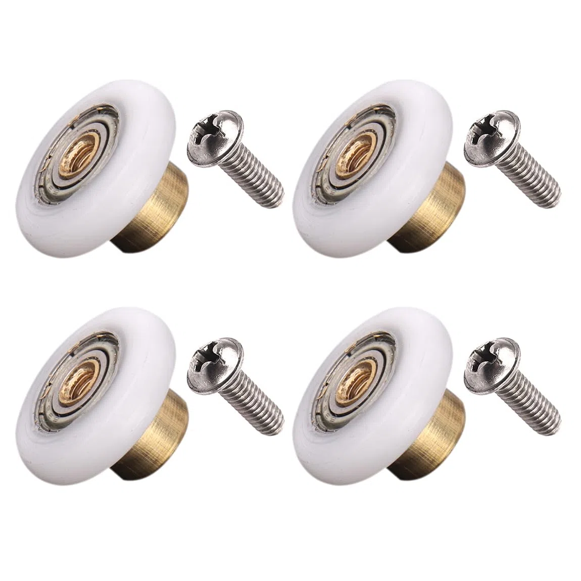Atoplee 4 ruedas de repuesto para puerta de ducha, para puerta de cristal de baño, corredera de ducha (diámetro del rodillo: 19 mm)