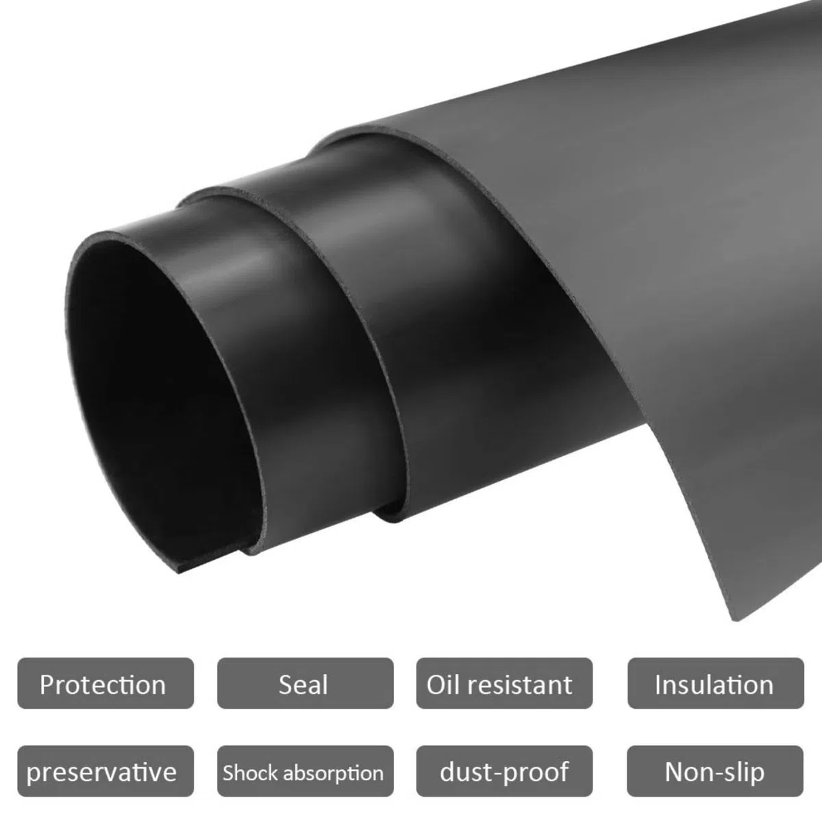 Lámina de Caucho Nitrilo NBR Resistente al Calor y Aceite - 500 x 500 mm, Espesor 1 a 10 mm, para Juntas, Sellado, Antivibración y Bricolaje (Espesor: 1 mm)