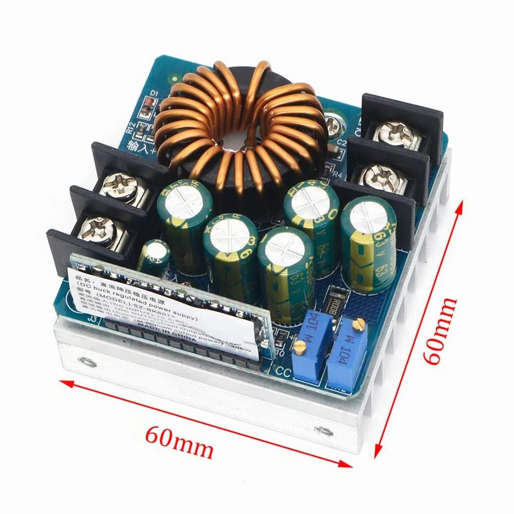 DC-DC 400W de alta potencia Step Down Buck Convertidor DC 10V-60V Voltaje constante Corriente constante Módulo de fuente de alimentación ajustable