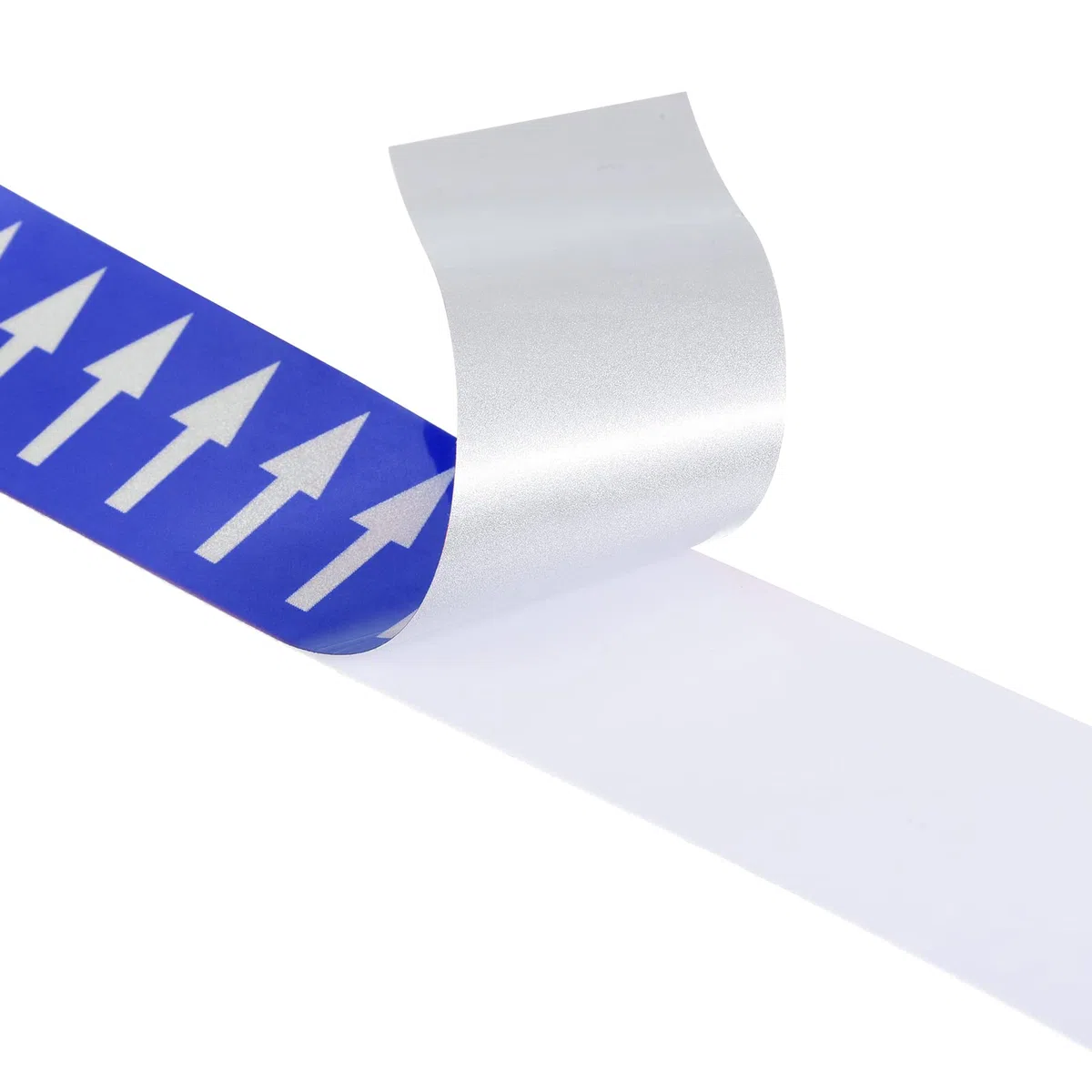PATIKIL Flujo Flecha Cinta, Polietileno Tubería Marcado Pegatina con Reflectantes Tiras para Tubería Flujo Direccional Identificación, 1,2 Pulgadas x 33 Pies, Azul Blanco