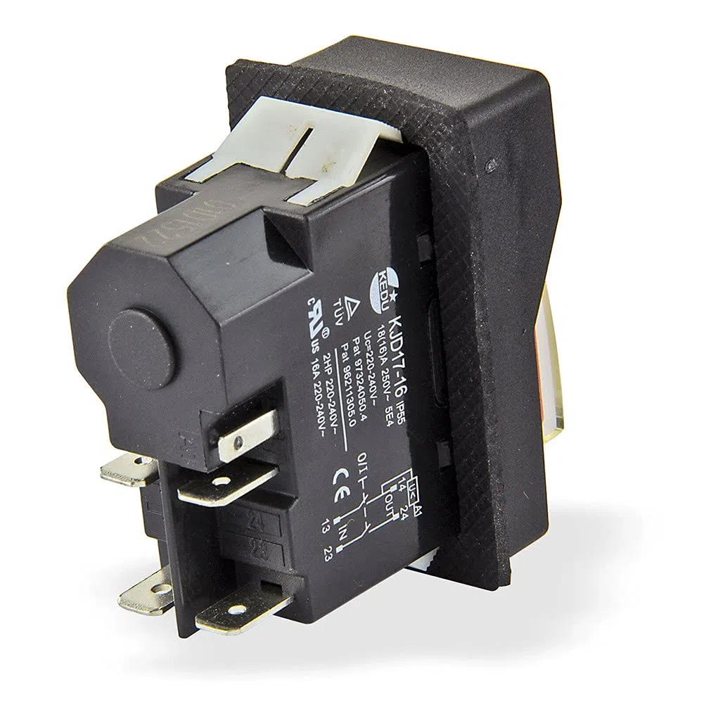 KJD17 Interruptor electromagnético, AC250V 16A Botón pulsador impermeable magnético de seguridad, Interruptor de seguridad, Interruptor de botón pulsador, Arrancador magnético para herramientas