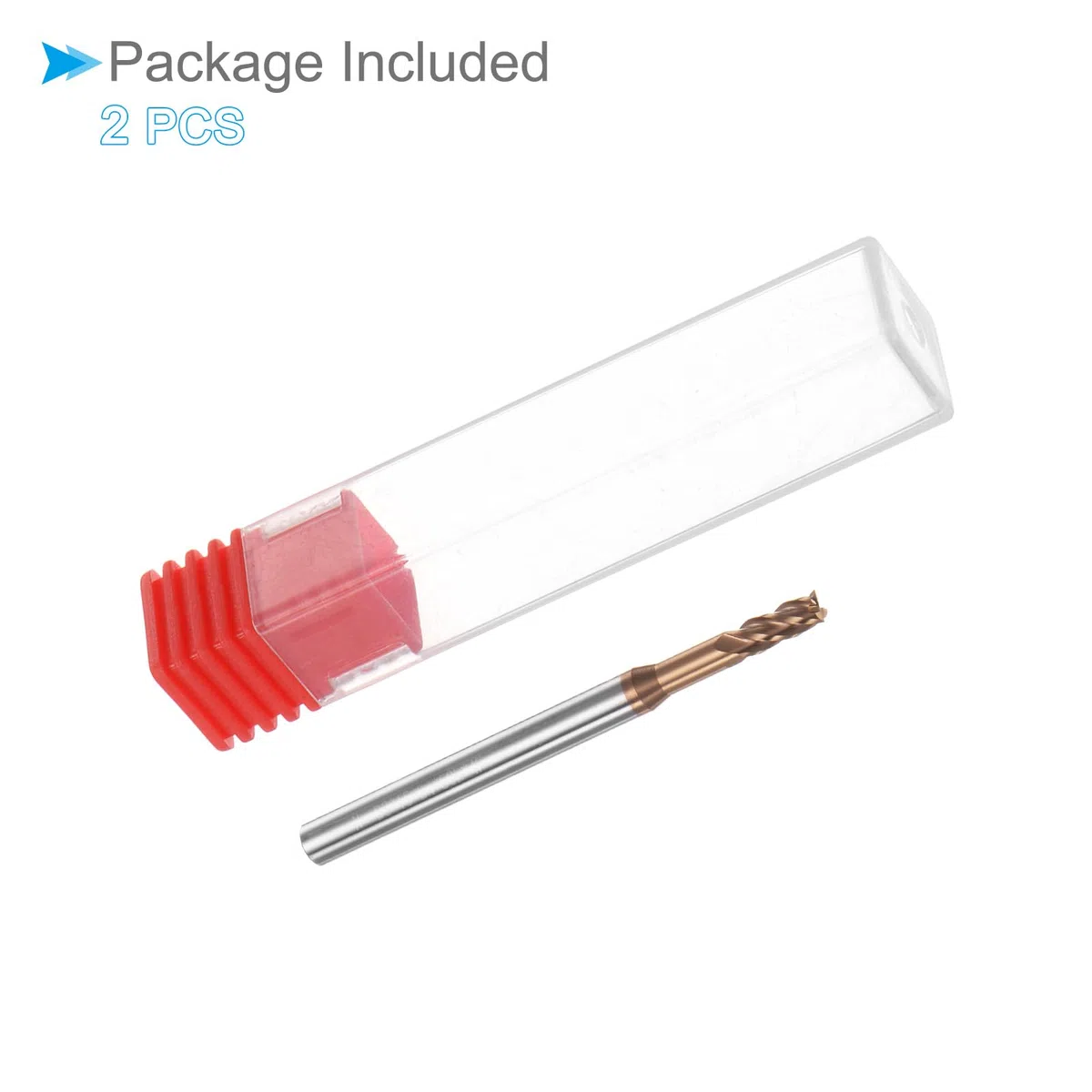 Fresas de Extremo de Nariz Cuadrada, Corte de 3mm x 15mm, Largo Alcance, Recubrimiento de Titanio (A Nanoescala) de Carburo de Tungsteno de 4 Flautas, 2 Piezas