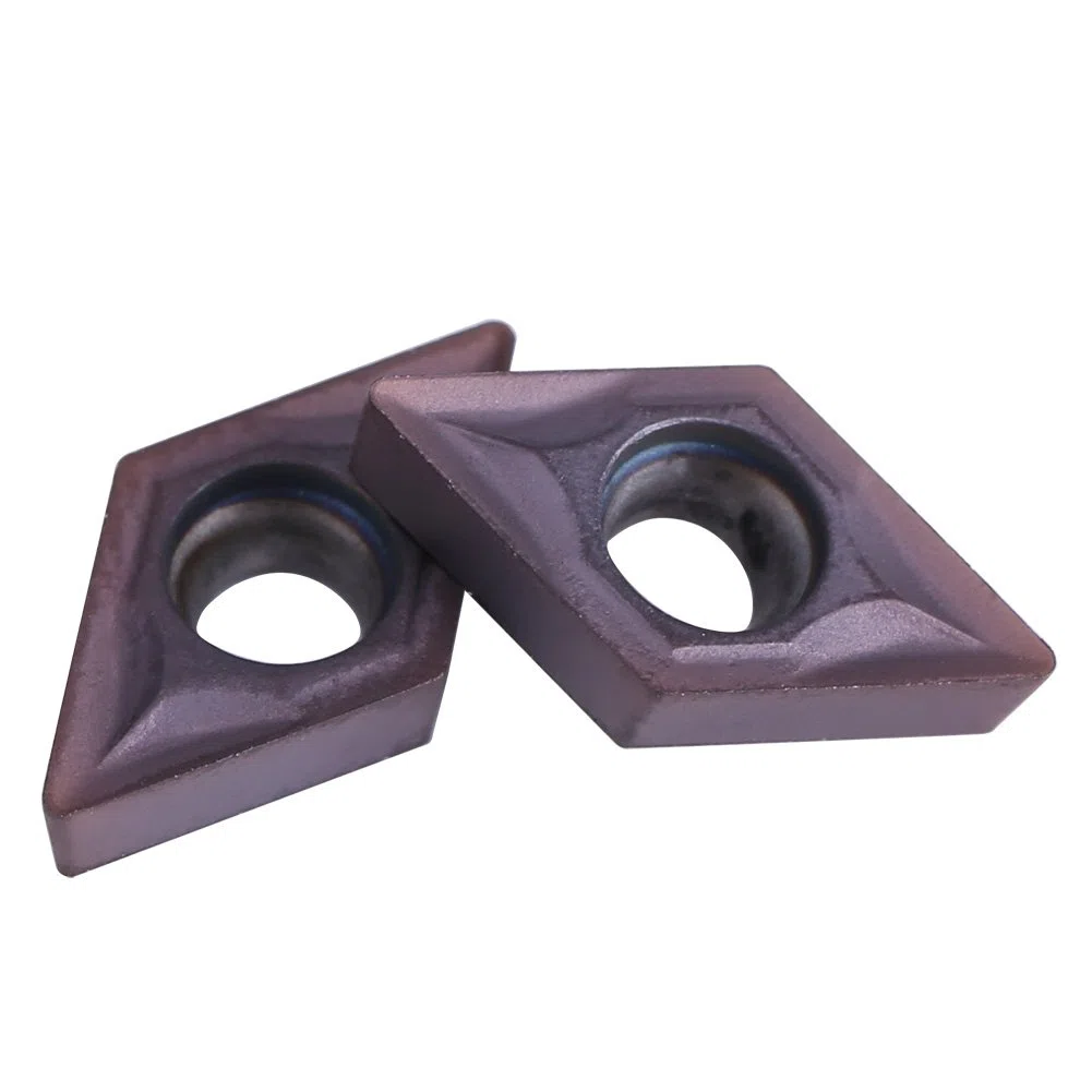 10pcs Insertos de Carburo de Diamante CNC Cortador de Insertos Cuchillos de Inserción de Máquina de Torno Fresado DCMT070202 para Acero Semielaborado
