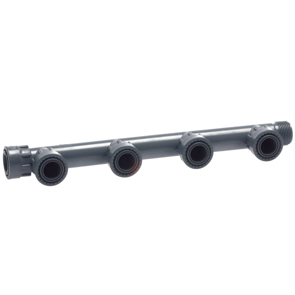 Rain 12012 Colector para válvula solenoide de presión de PVC - 4 vías F1 riego de alimentos