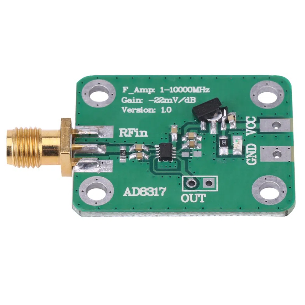 Eacam 1M-10000MHz AD8317 Medidor de Potencia del Detector Logarítmico de Radiofrecuencia, con Chip AD8317 para Detección de Potencia Precisa, Utilizada en la Detección de Potencia de