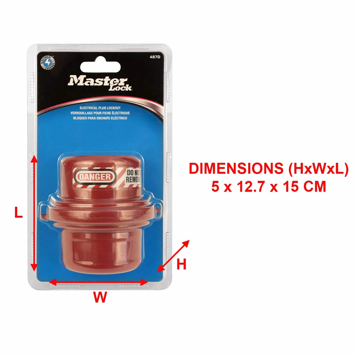 Master Lock 487 Bloqueo de enchufe giratorio para enchufes de 120 y 240 voltios