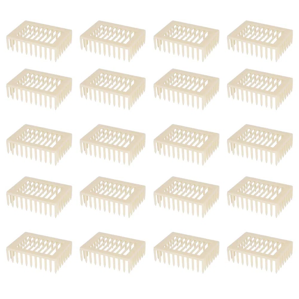 Aramox Jaula de Reina, 20 Piezas de Plástico con Forma Cuadrada, Caja de Cría de Reina, Jaula para Abejas, Herramienta para Apicultor, Equipo de Apicultura
