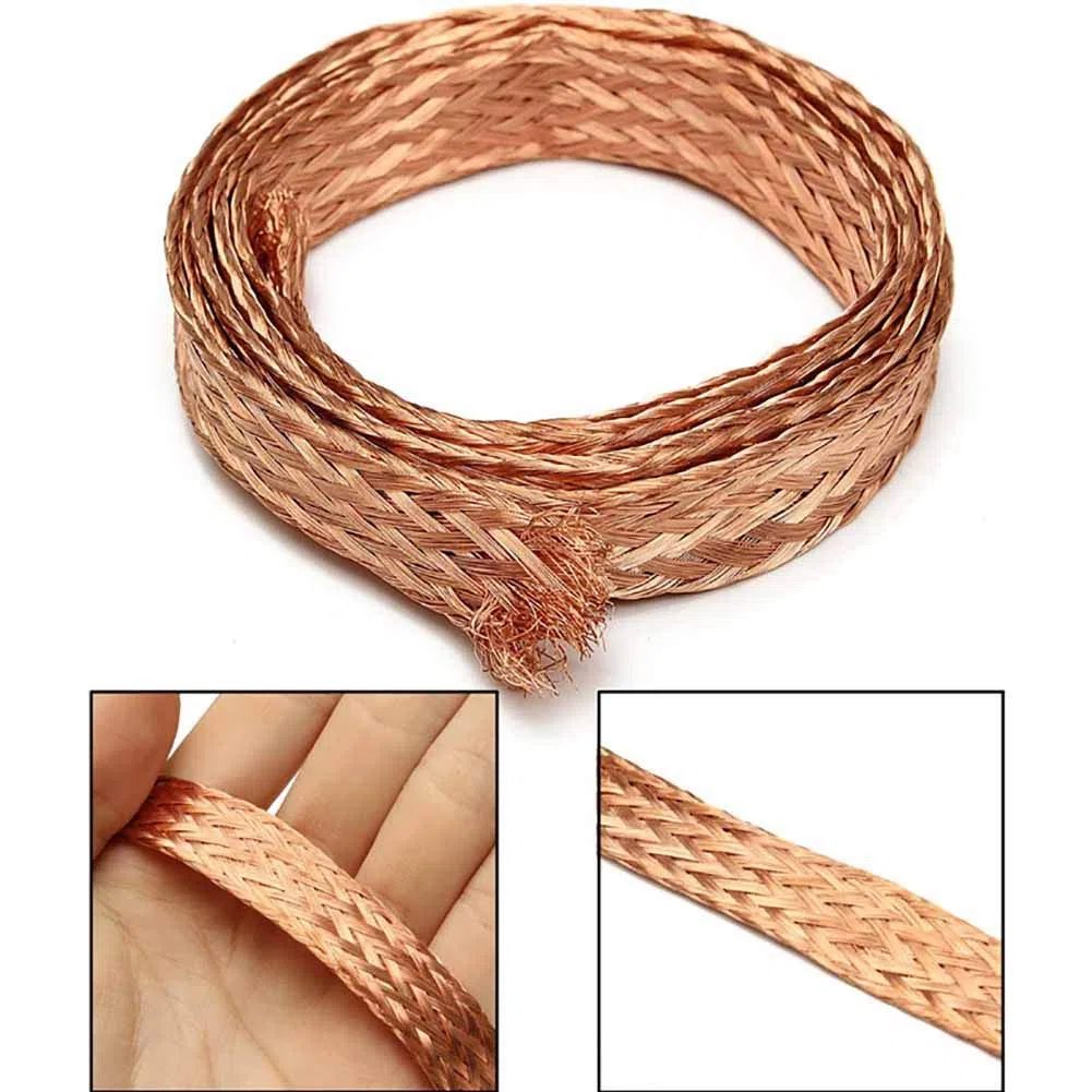 Flat Trenza de Cobre Mangas de Cable Longitud: 20 m / 65,6 pies Ancho: 4 mm Espesor: 1 mm