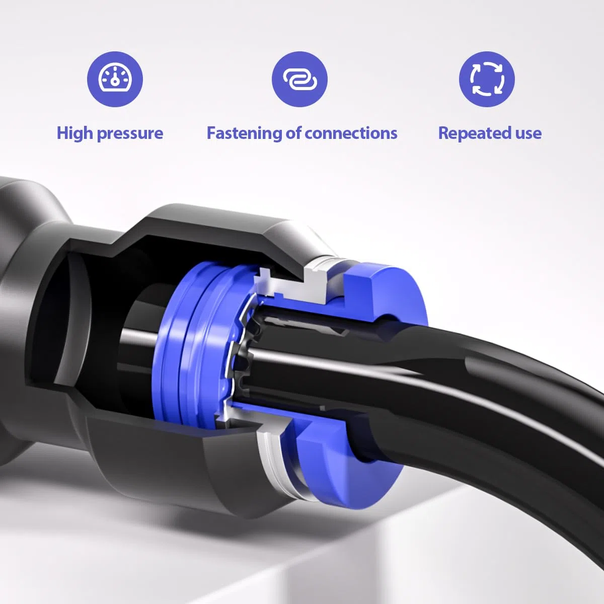 Bwintech 12 piezas de 10 mm 3 vías Tee Push in Connect ajuste neumático, adaptador de línea de aire PE de liberación rápida de plástico de 3 vías